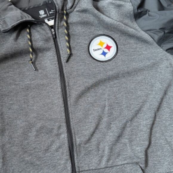 Nike Men's NFL Pittsburgh Steelers Dri-Fit Hooded Full Zip Jacket Gray Size XXL - Picture 4 of 10